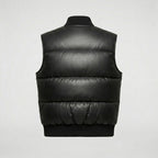 Naro Black Leather Puffer Vest – Buttery Soft Luxury Style