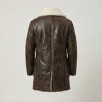Men’s Sherpa Lined Lambskin Leather Coat – Swedish Shearling Bomber Style