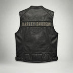 Men’s Passing Link Leather Motorcycle Vest – Classic Rider Edition