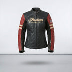 Women’s Racer Leather Motorcycle Jacket – Indian Style Heritage Edition