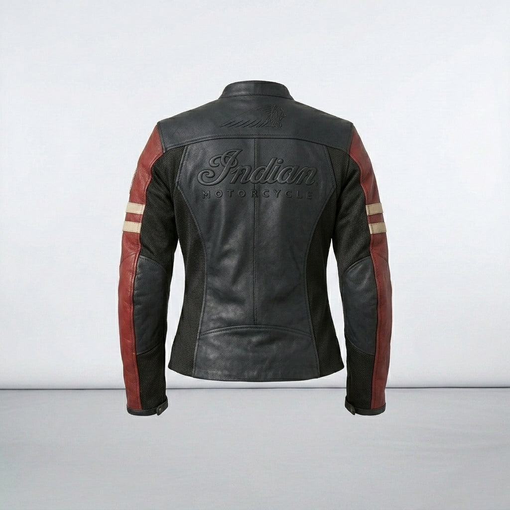 Damen Leder-Motorradjacke „Racer“ – Indian Style Heritage Edition