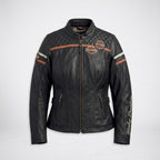 Damen Motorradjacke "Miss Enthusiast" aus Leder – Harley Style Classic Fit