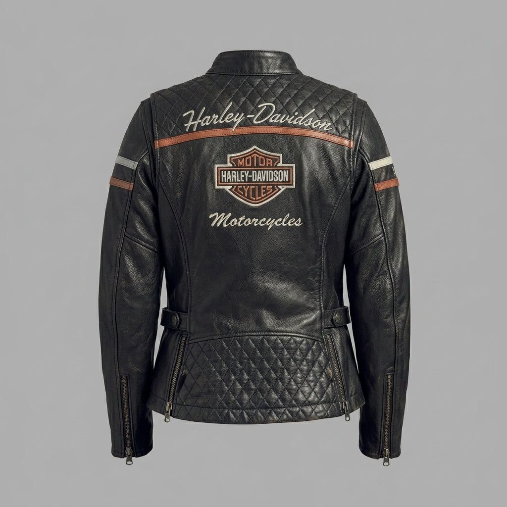 Damen Motorradjacke "Miss Enthusiast" aus Leder – Harley Style Classic Fit