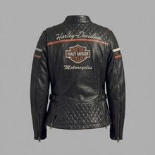 Load image into Gallery viewer, Women’s Miss Enthusiast Leather Motorcycle Jacket – Harley Style Classic Fit
