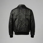 Bestickte schwarze Lederjacke für Herren – Pelle Style Street Edition
