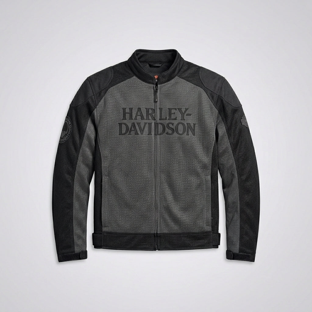 Herren Willie G Skull Mesh Motorradjacke – Atmungsaktive Motorradjacke im Harley-Stil