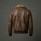 Men’s Chocolate Brown G-1 Leather Bomber Jacket – Classic Flight Aviator Coat