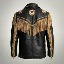 Load image into Gallery viewer, Men’s Black Cowhide Leather Vintage Jacket – Classic Biker Coat
