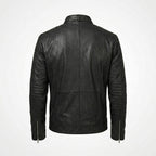 Men’s Classic Black Leather Jacket – Timeless Casual Biker Coat