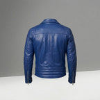Cafe Racer Leather Jacket - Buy Royal Blue Motorcycle Jacket