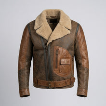 Load image into Gallery viewer, Men’s RAF B3 Aviator Shearling Leather Bomber Jacket – Flying Flight Coat
