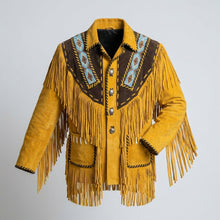 Laden Sie das Bild in den Galerie-Viewer, Authentic Men's Native American Western Leather Jacket
