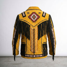 Laden Sie das Bild in den Galerie-Viewer, Men’s Native American Traditional Western Leather Jacket
