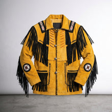Laden Sie das Bild in den Galerie-Viewer, Men’s Native American Traditional Western Leather Jacket
