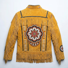 Laden Sie das Bild in den Galerie-Viewer, Authentic Western Leather Indian Carnival Jacket for Men
