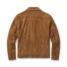 Load image into Gallery viewer, Men’s Heritage Suede Cowboy Jacket – Western Style Leather Trucker Coat
