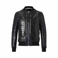 Leather Black Bomber Crocodile Leather Jacket Leather Outlet
