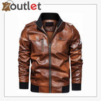 Leder Bomberjacke Herren Braun