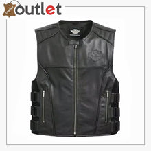 Load image into Gallery viewer, Leather Harley Davidson Leather Vest for Men
