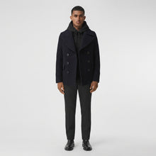 Laden Sie das Bild in den Galerie-Viewer, Men’s Dark Blue Wool Navy Peacoat – Classic Double Breasted Winter Coat

