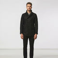 Men’s Black Navy Fleece Peacoat – Classic Double Breasted Winter Coat