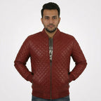 Men’s Shaker Leather Bomber Jacket – Shearling Collar Aviator Coat