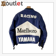 Load image into Gallery viewer, Marlboro Racing Blue &amp; White Motorcycle Leather Jacket
