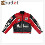 Marlboro Vintage Racing Rare Motorcycle Biker Leather Jacket Leather Outlet