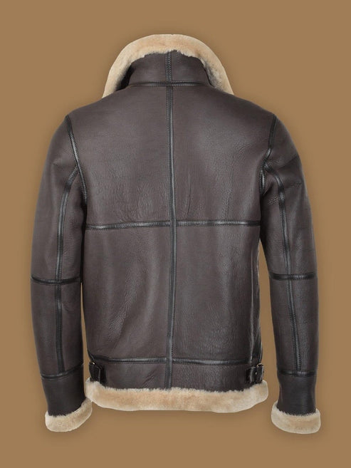 Heritage RAF dunkelbraune Shearling-Pilotenjacke