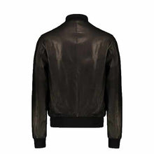 Load image into Gallery viewer, Men Black Flight Leather Bomber Jacket
