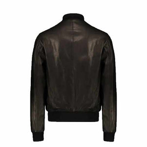 Men Black Flight Leather Bomber Jacket