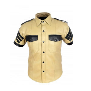 Men Unique Style Real Leather Shirt