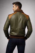 Laden Sie das Bild in den Galerie-Viewer, Herren A2 Klassische Lederbomberjacke
