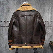 Load image into Gallery viewer, Men’s B3 Aviator Sheepskin Flight Fur Leather Jacket
