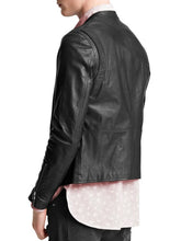 Load image into Gallery viewer, Men’s Black Leather Bomber Jacket – Classic &amp; Casual Style
