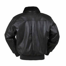 Load image into Gallery viewer, Men&#39;s Black Pilot Leather Bomber Jacket Leather Outlet
