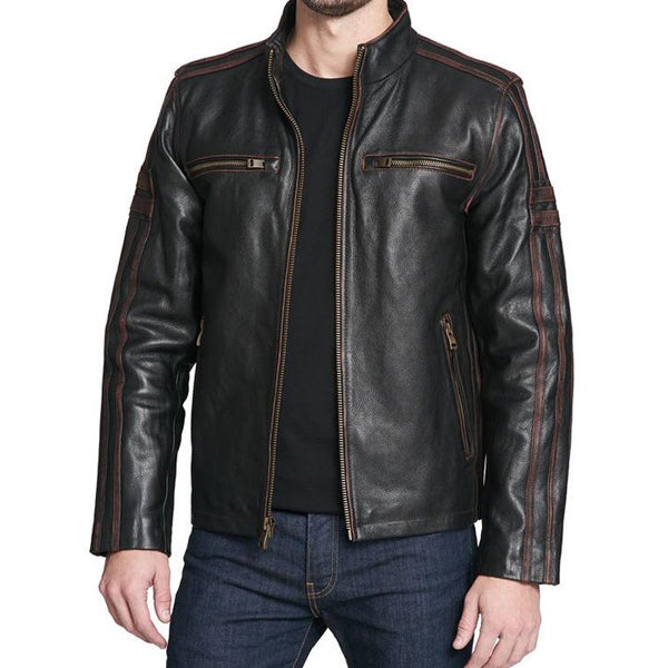 Herren Bikerjacke Black Rivet