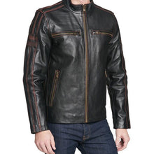 Load image into Gallery viewer, Men’s Black Rivet Biker Jacket
