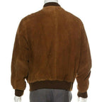 Herren Bomberjacke aus braunem Wildleder – Klassisch & Stilvoll