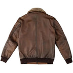 Men’s Chocolate Brown Leather Bomber Jacket – Classic Fit & Timeless Style