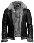 Klassische B3 RAF Flieger-Lammfell-Lederbomberjacke für Herren