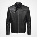 Klassische schwarze Lederjacke für Herren