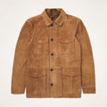 Herren Custom Feldjacke aus braunem Wildleder