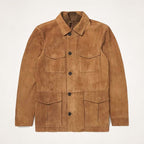 Herren Custom Feldjacke aus braunem Wildleder