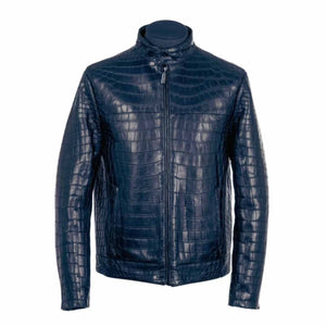 Men's Genuine Cowhide Crocodile Print Jacket Leather Outlet