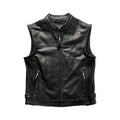 Men's Iconic Biker Black Leather Vest Leather Outlet