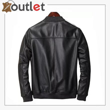 Load image into Gallery viewer, Men&#39;s Real Lamb Leather Bomber Jacket
