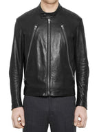 Herren Retro Bikerjacke aus schwarzem Leder – Klassischer Motorrad-Stil