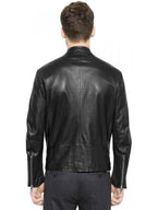 Herren Retro Bikerjacke aus schwarzem Leder – Klassischer Motorrad-Stil