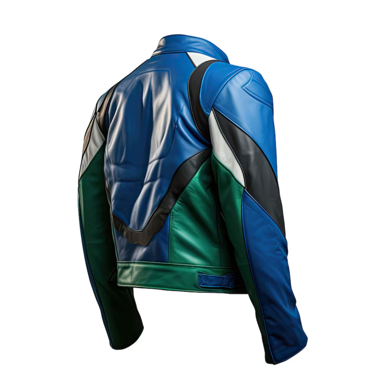 Herren Königsblau Grüne Echtlederjacke
